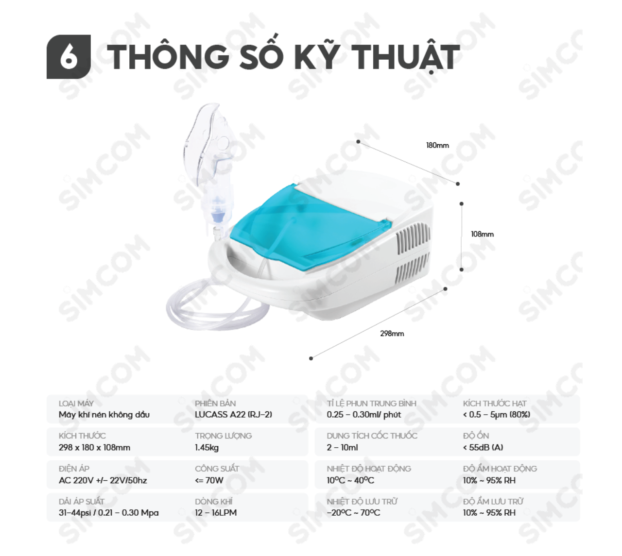 Máy xông khí mũi họng 2 trong 1 LUCASS A22 nhập khẩu chính hãng, xông khí dung, xông mũi, xông họng, bảo vệ hô hấp cho người lớn và trẻ em