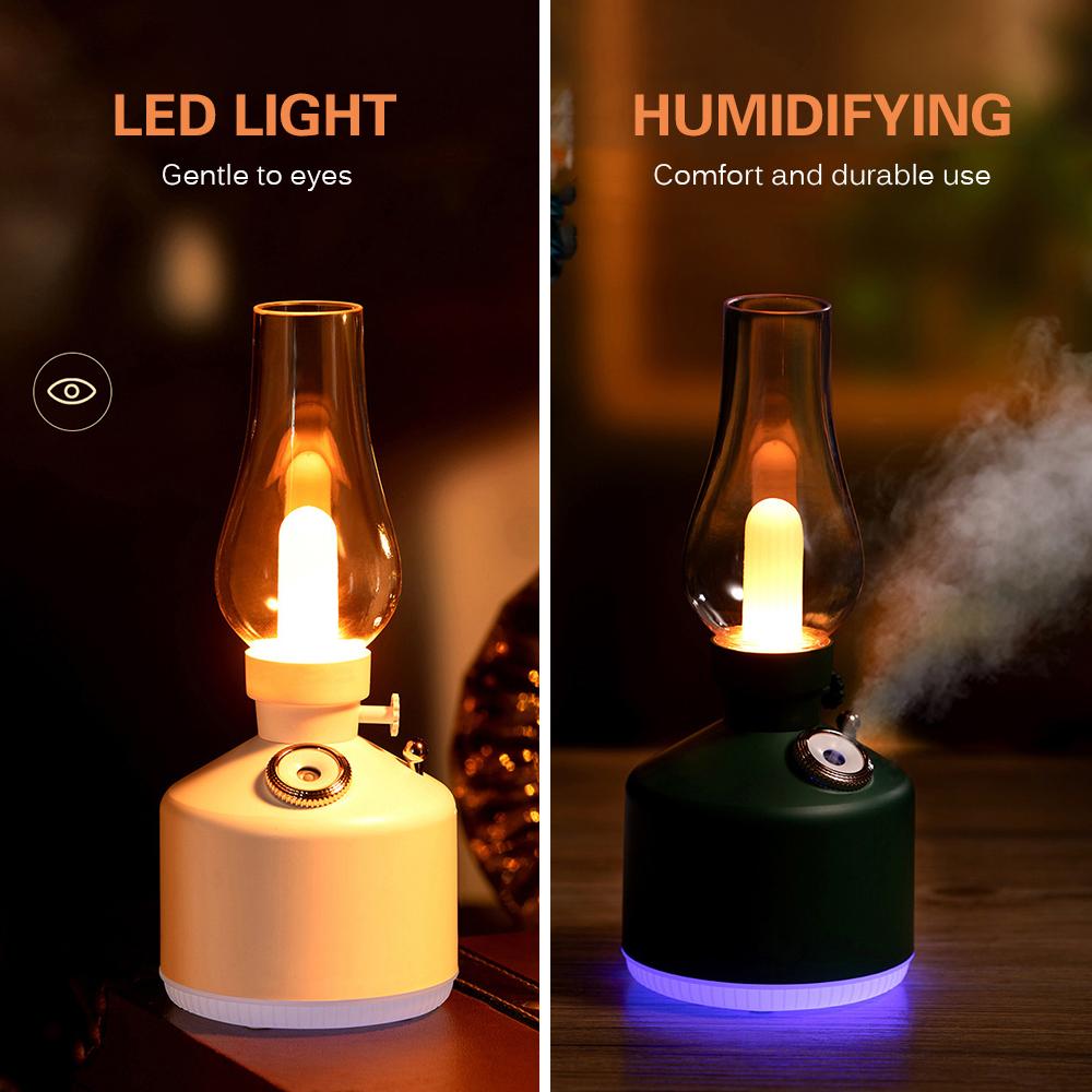Đèn LED cổng USB có thể sạc lại phong cách retro với máy tạo độ ẩm không khí để ngoài trời