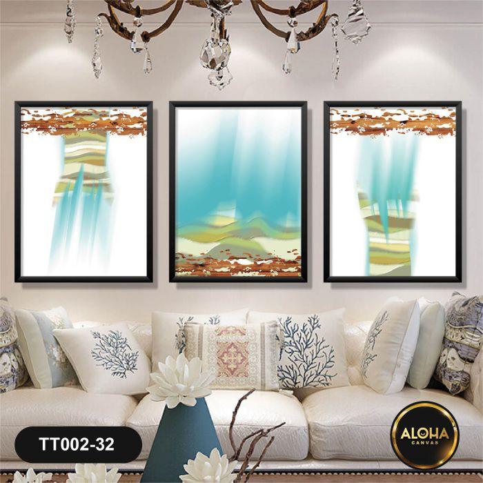 Bộ 3 Tranh Treo Tường Phòng Ngủ Hiện Đại Khung Gỗ Tranh Phòng Ăn Phòng Bếp Phòng Khách