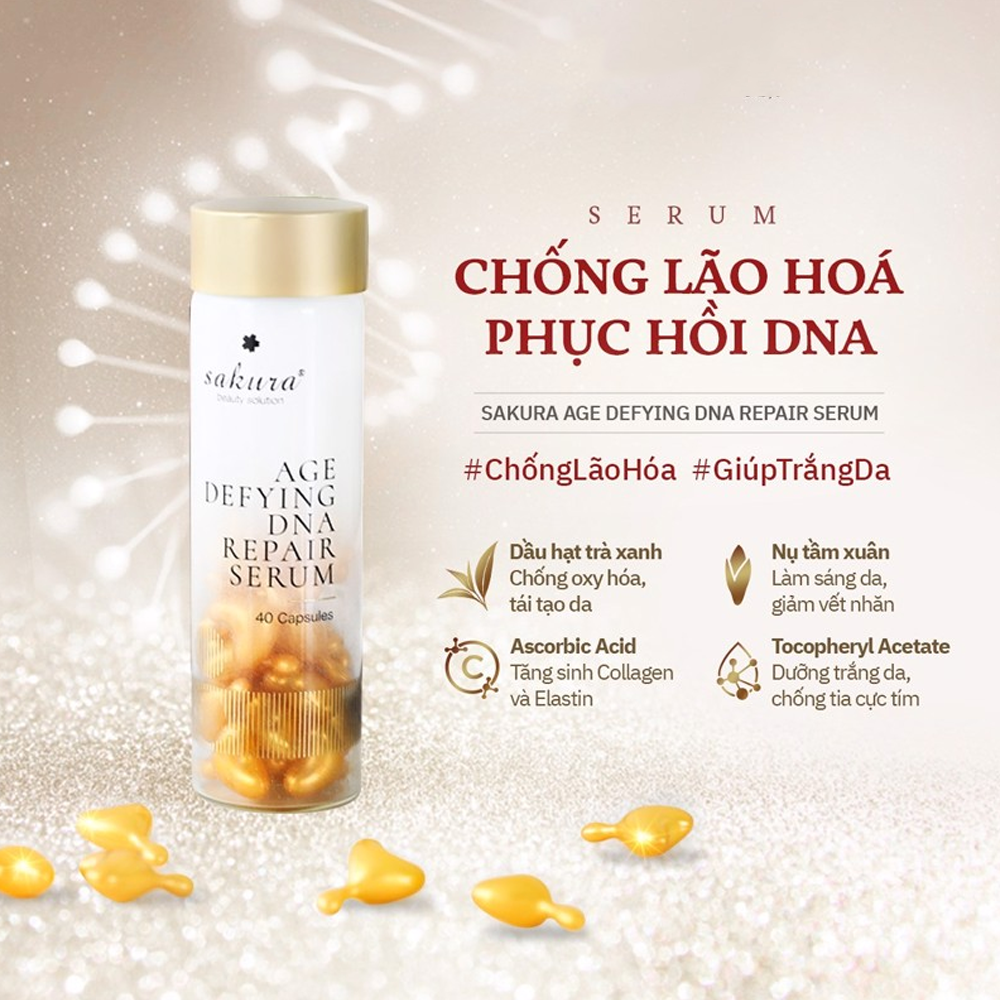 Serum dưỡng da chống lão hóa Sakura Age Defying DNA Repair Serum 40 viên