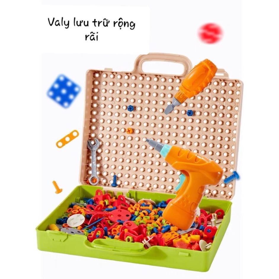 Bộ đồ chơi lắp ráp kĩ sư - vali vặn ốc vít cho bé trai từ 3 tuổi