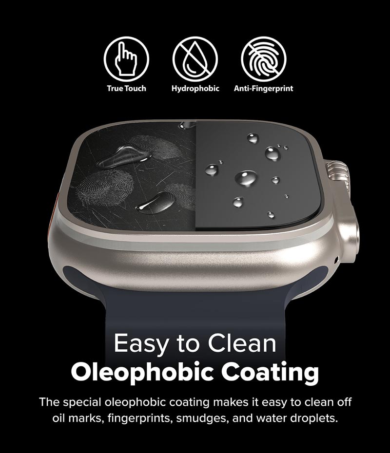Bộ 2 dán cường lực Apple Watch Ultra 2/1 RINGKE Easy Slide Tempered Glass - Hàng Chính Hãng