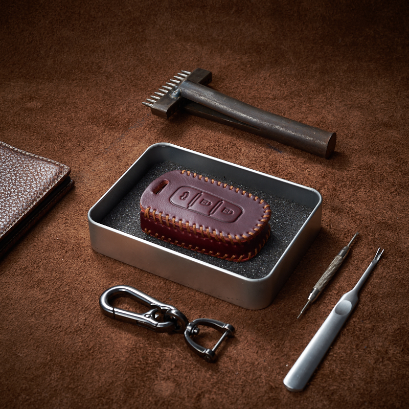 Bao Da Chìa Khóa dành cho Ô Tô Hyundai Tucson 3 Nút Dạng Hộp da bò