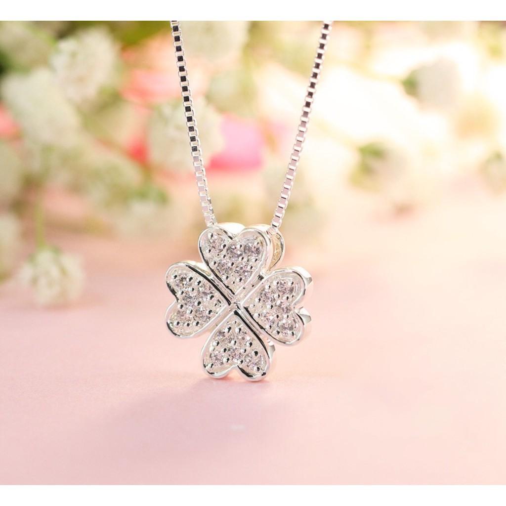 Dây chuyền bạc Ý, Vòng Cổ Bạc TNC JEWELLERY 925 Cỏ Bốn Lá May Mắn Cho Nữ