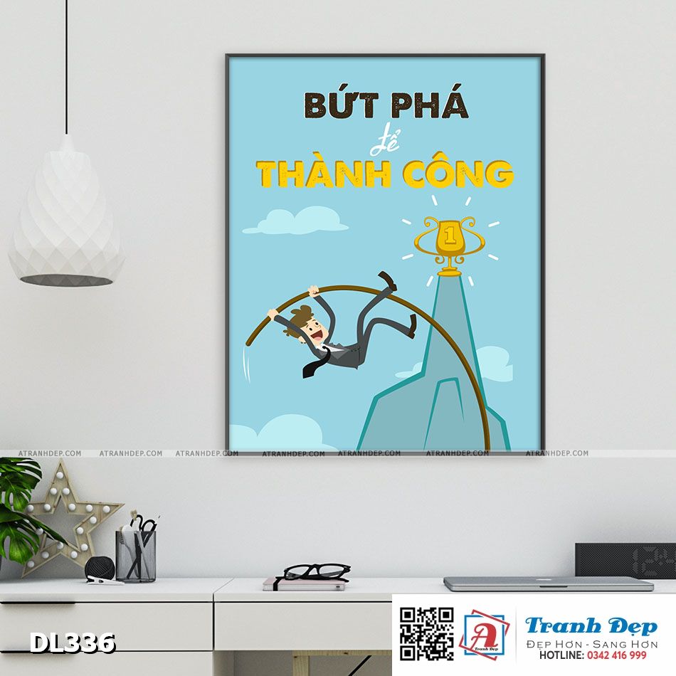 Tranh động lực trang trí phòng làm việc - Bứt phá để thành công - DL336