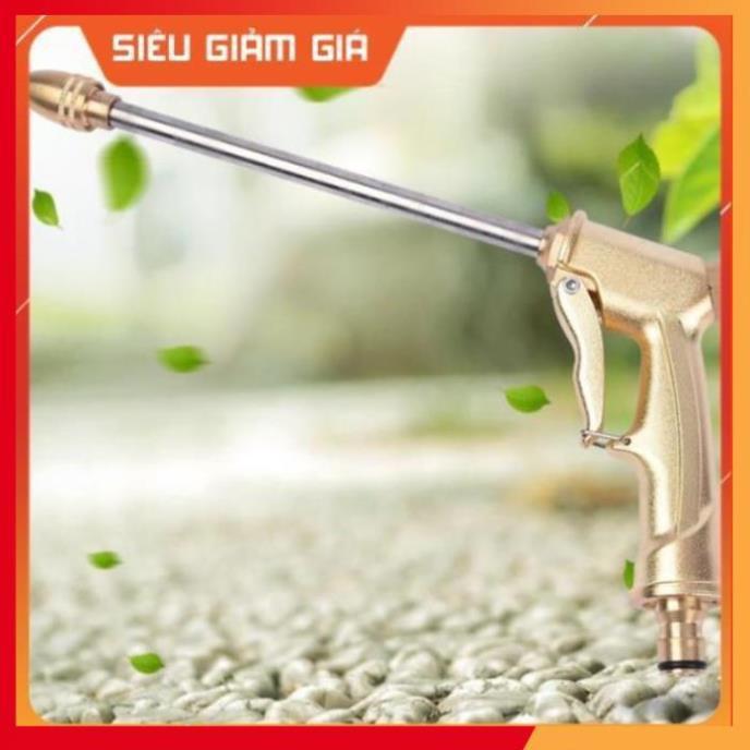 Bộ dây vòi xịt nước rửa xe, tưới cây . tăng áp 3 lần, loại 3m, 5m 206701-3 đầu đồng,cút nối nhựa vàng+ tặng đai