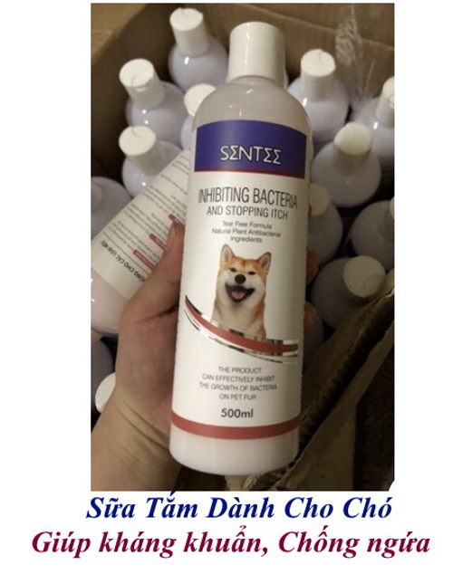 Sữa tắm cho Chó Mèo Sentee Chai 500ml Giúp làm mượt lông, Khử mùi hôi, Nuôi dưỡng da lông, Kháng khuẩn, Chống ngứa