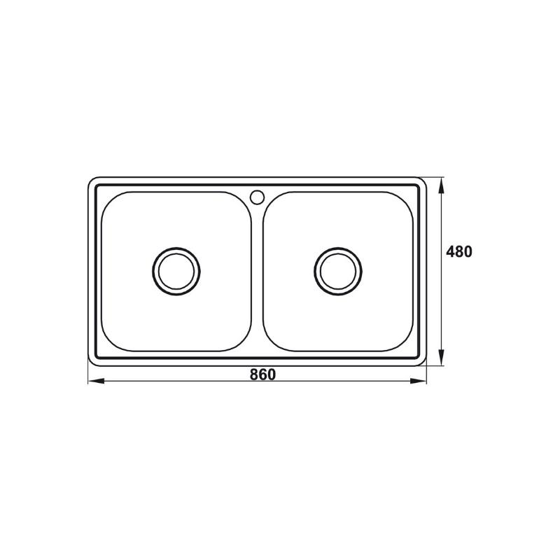 Chậu Rửa Chén Hafele HS20-SSN2R90M 567.20.493 - Inox 304 - Ngang 86 cm - Hàng Chính Hãng