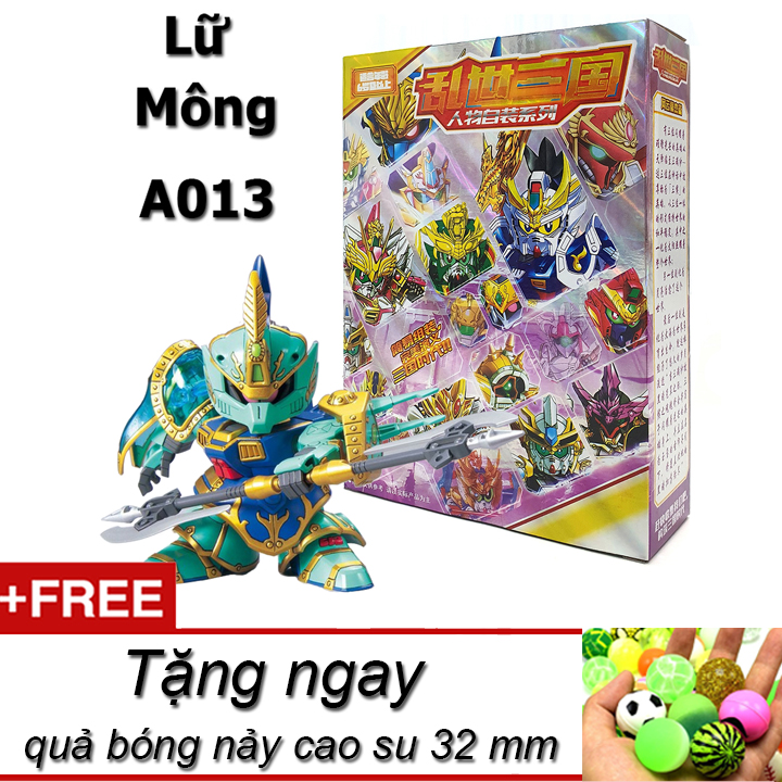 Mô hình trang trí để bàn sd A013 Lữ Mông bản mới Tam Quốc 2020 full box tặng kèm quả bóng nảy cao su làm đồ chơi thú vị