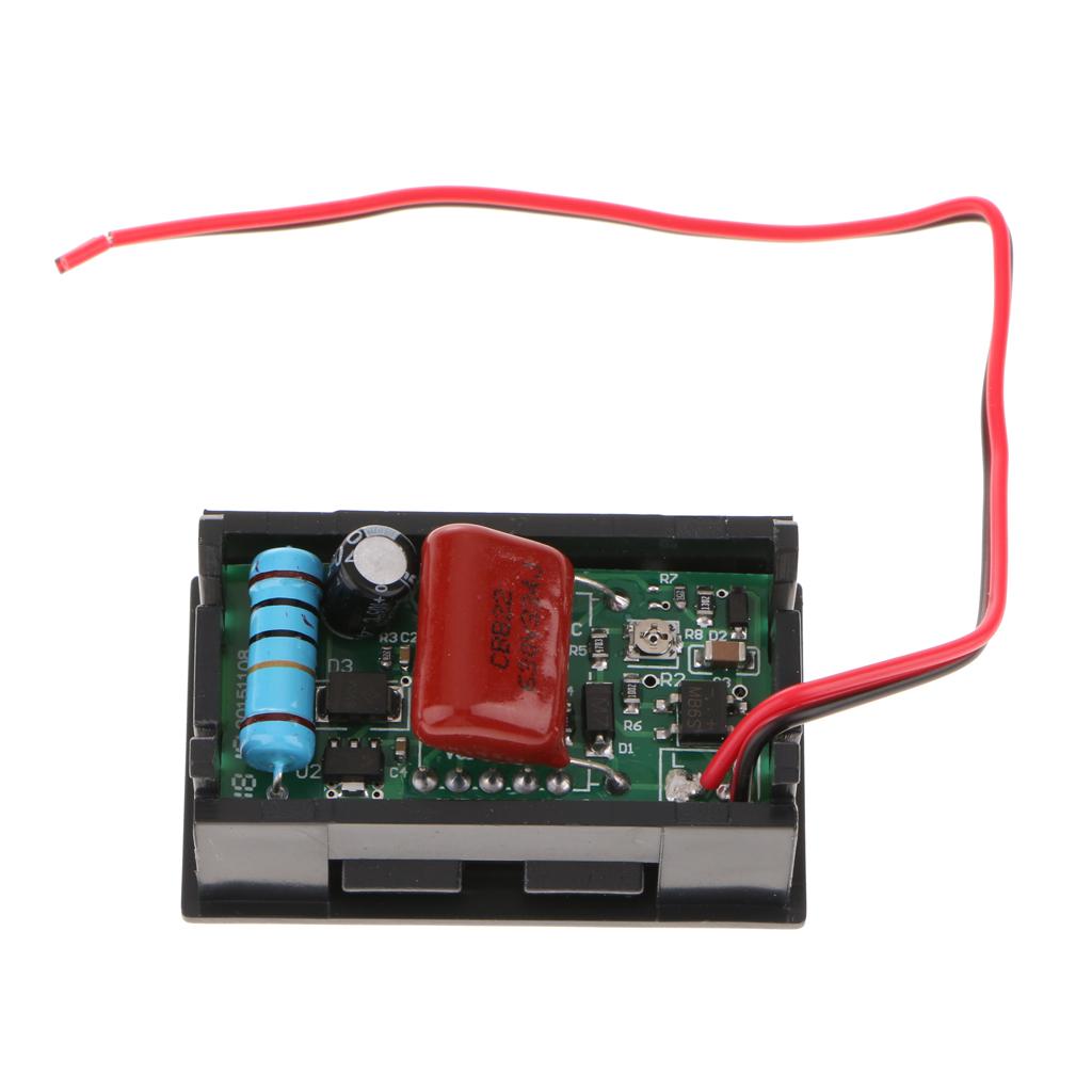 2x0.56" 2 Wire AC70-500V Digital Voltmeter Volt Voltage Meter Car Motor Green