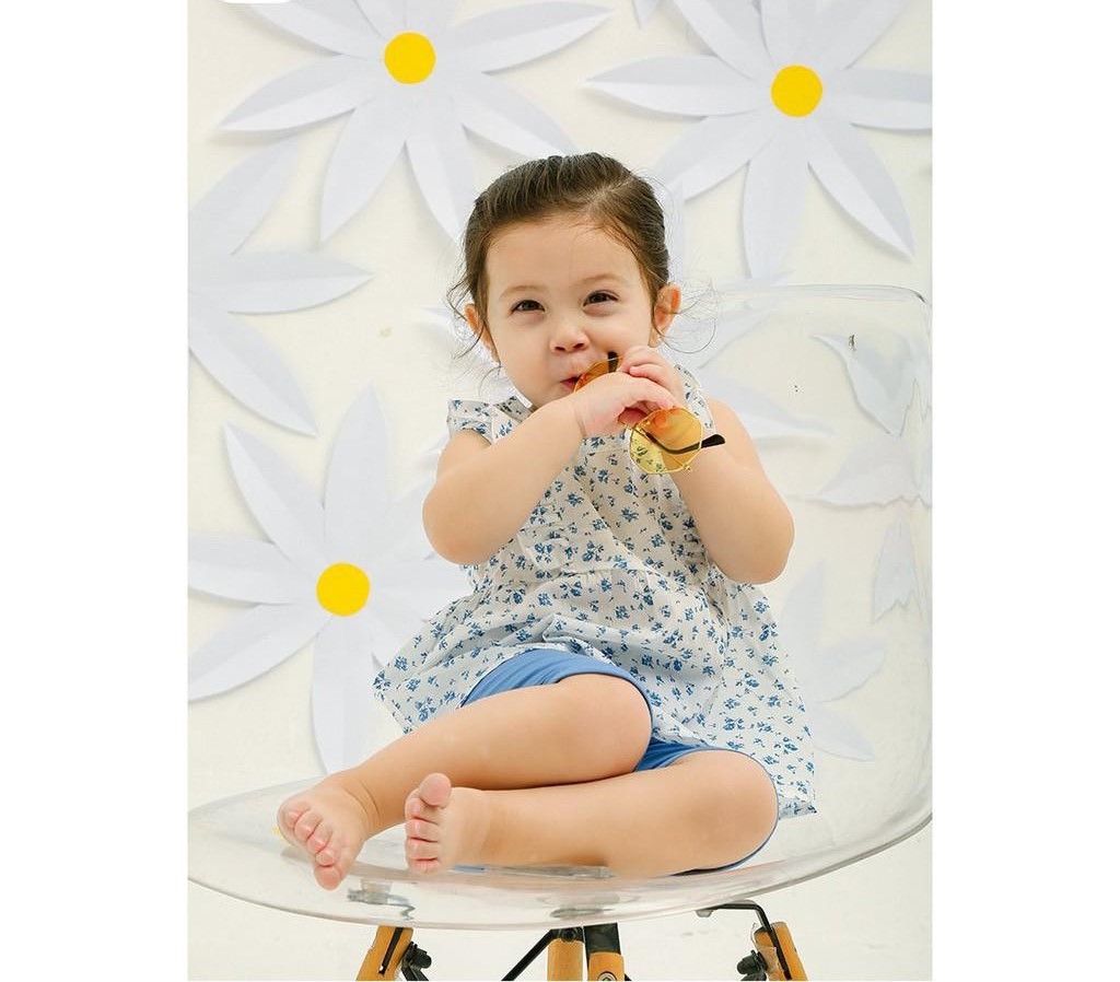 Bộ ba lỗ áo váy lỗ bé gái họa tiết bông hoa nhỏ từ 12 tháng đến 5 tuổi chất liệu cotton cao cấp AS003