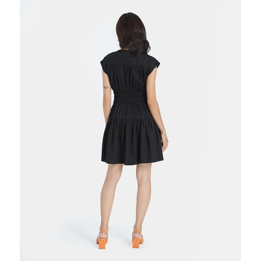 Đầm ngắn nữ thời trang HNOSS thiết kế rút eo tay lở HNDLU045