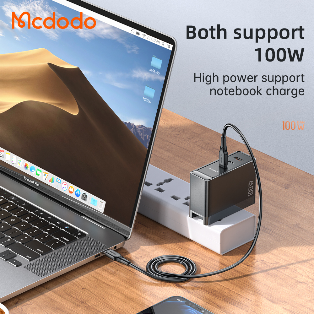 Adapter Củ Sạc Đa Năng Mcdodo EU/UK/US GaN 100W PD3.0 PPS QC3.0 Dùng Cho Điện Thoại Laptop Macbook Kèm Cáp Sạc 4 Trong 1 60W- Hàng Chính Hãng