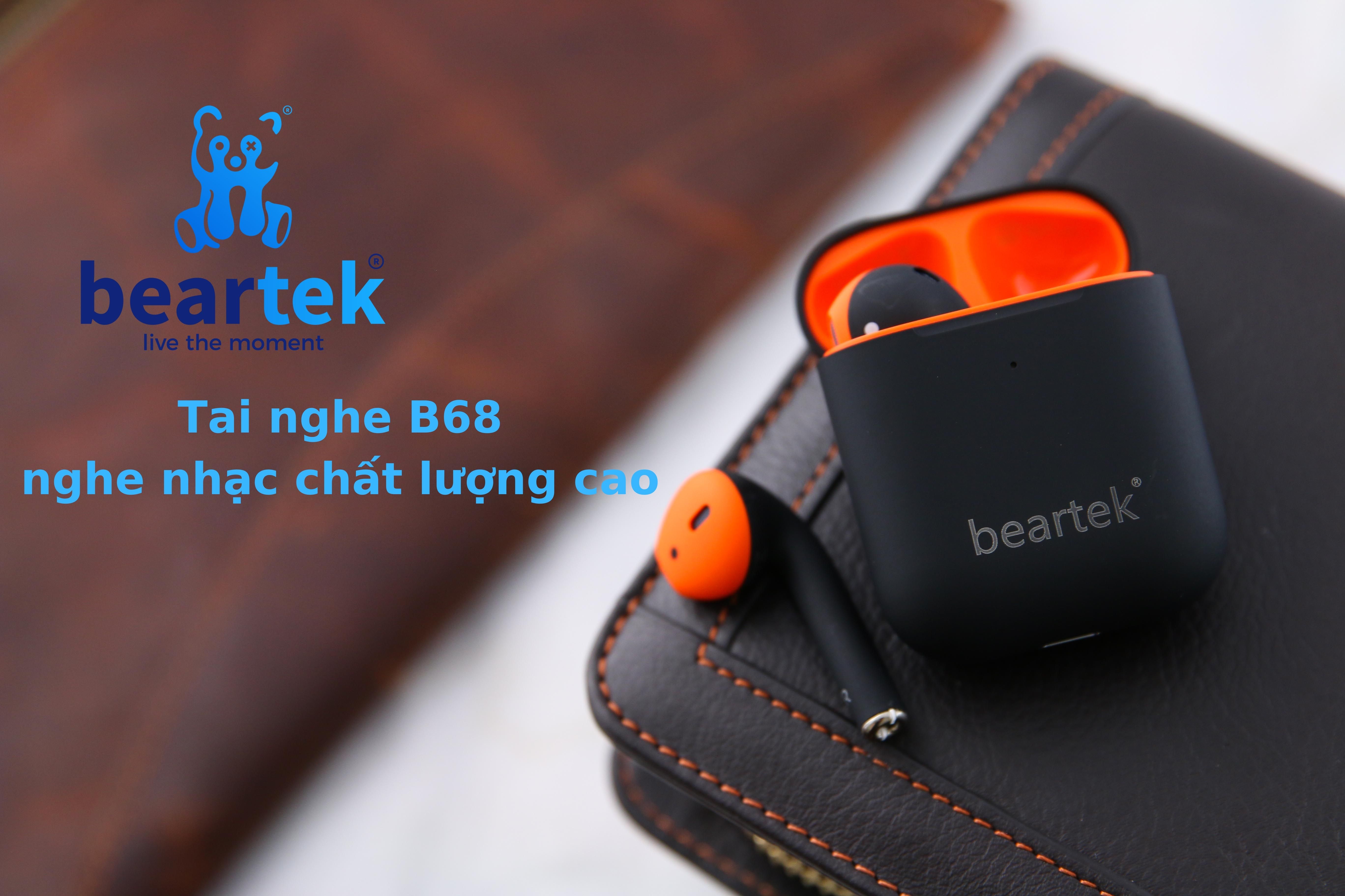 Tai nghe bluetooth không dây BEARTEK Bearbuds B66 True Wireless thiết kế trẻ trung, cá tính – Định vị - Cảm ứng – Thời gian sử dụng lên tới 4h -  Hàng nhập khẩu