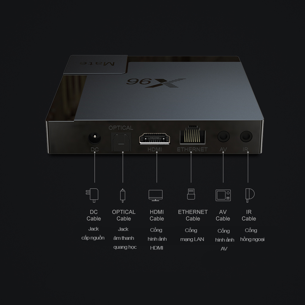 Android Tivi Box X96 Mate Ram 4G Bộ Nhớ Trong 32G Chip Allwinner H616 Hệ Điều Hành Android 10 Kết Nối Bluetooth Cổng HDMI- 4457- Hàng Nhập Khẩu