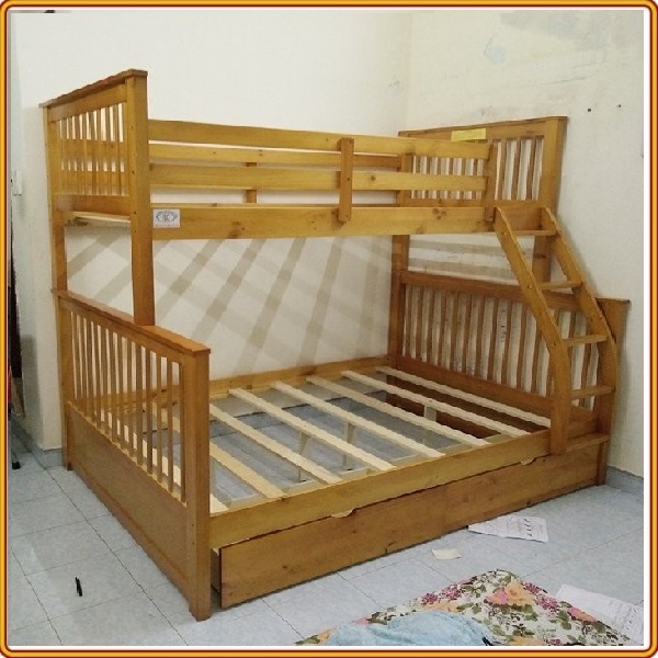 Giường 2 Tầng , 2 Hộc Tủ Gỗ Chất Lượng Juno Sofa 1m/1m4