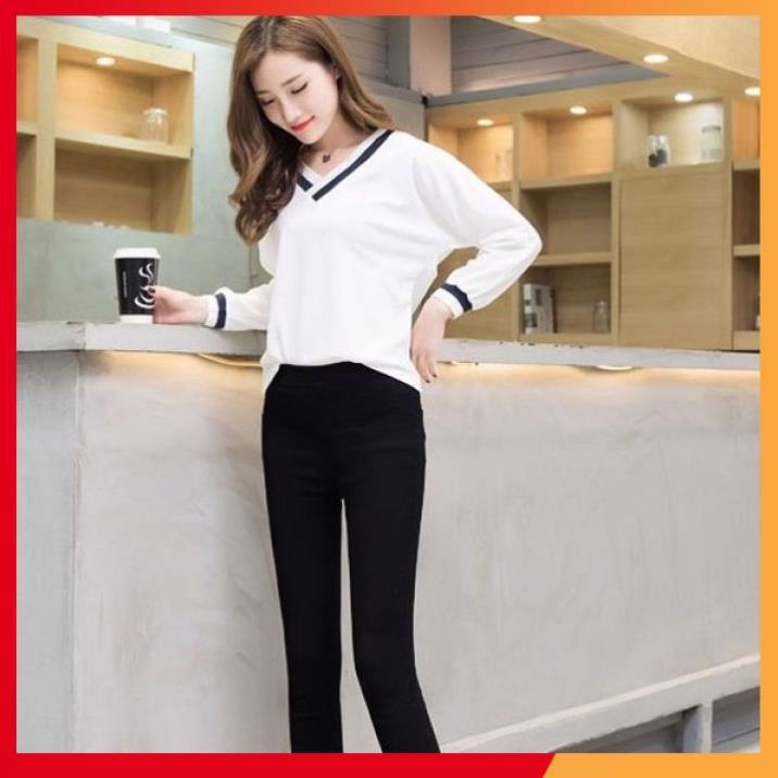 Quần legging nữ, Quần ống bó chất vải dày dặn, không lộ, co giãn tốt dễ phối đồ không lo lỗi mode