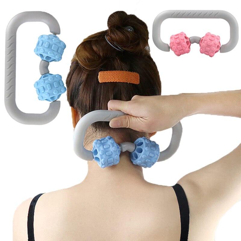 Double-wheeled Roller Manual Acupoint Muscle Relaxer Yoga Bodybuilding Massage Fashion Roller Yoga Sport PP Material Equipment