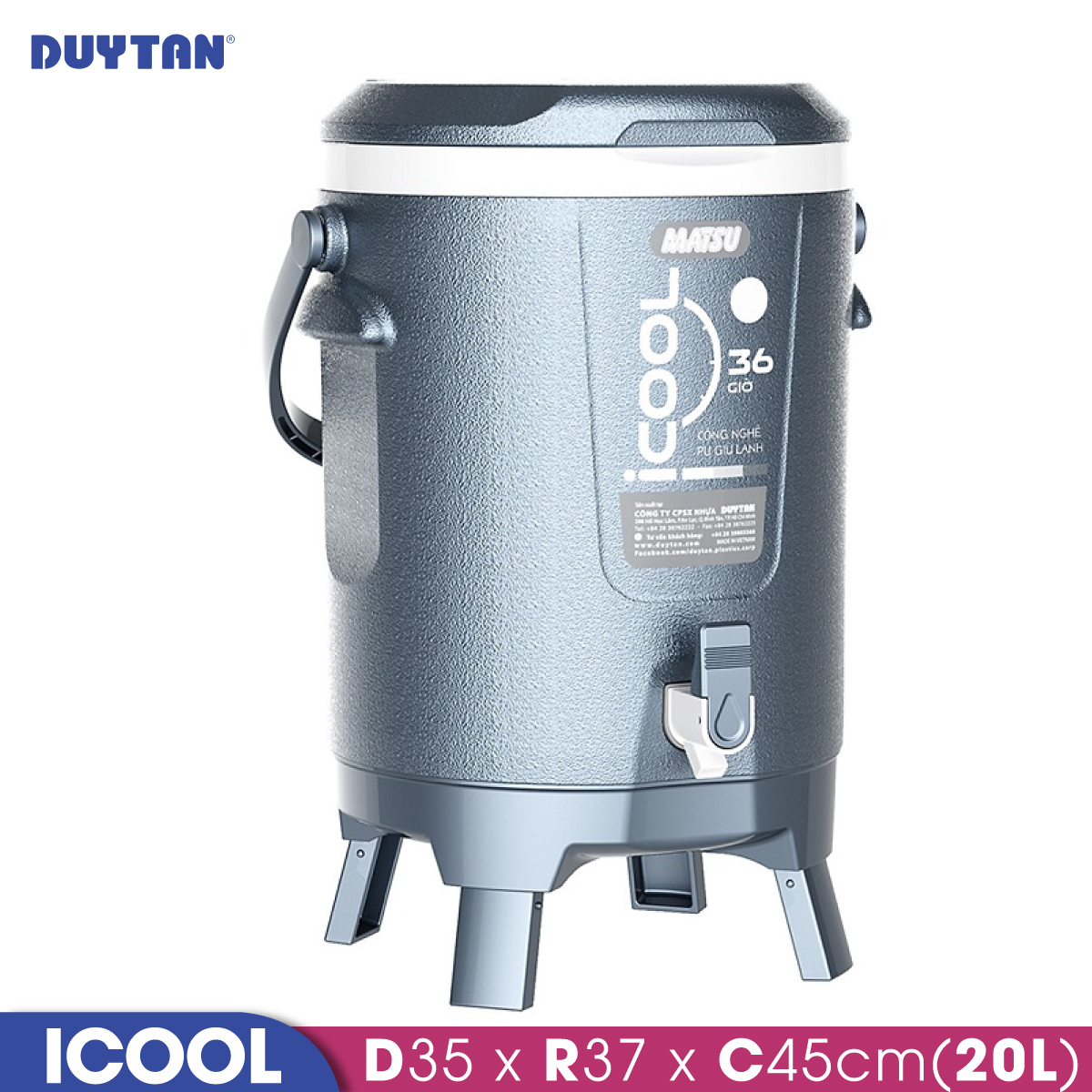 Bình đá giữ nhiệt nhựa Duy Tân Icool 20 lít - 05301 - Hàng chính hãng