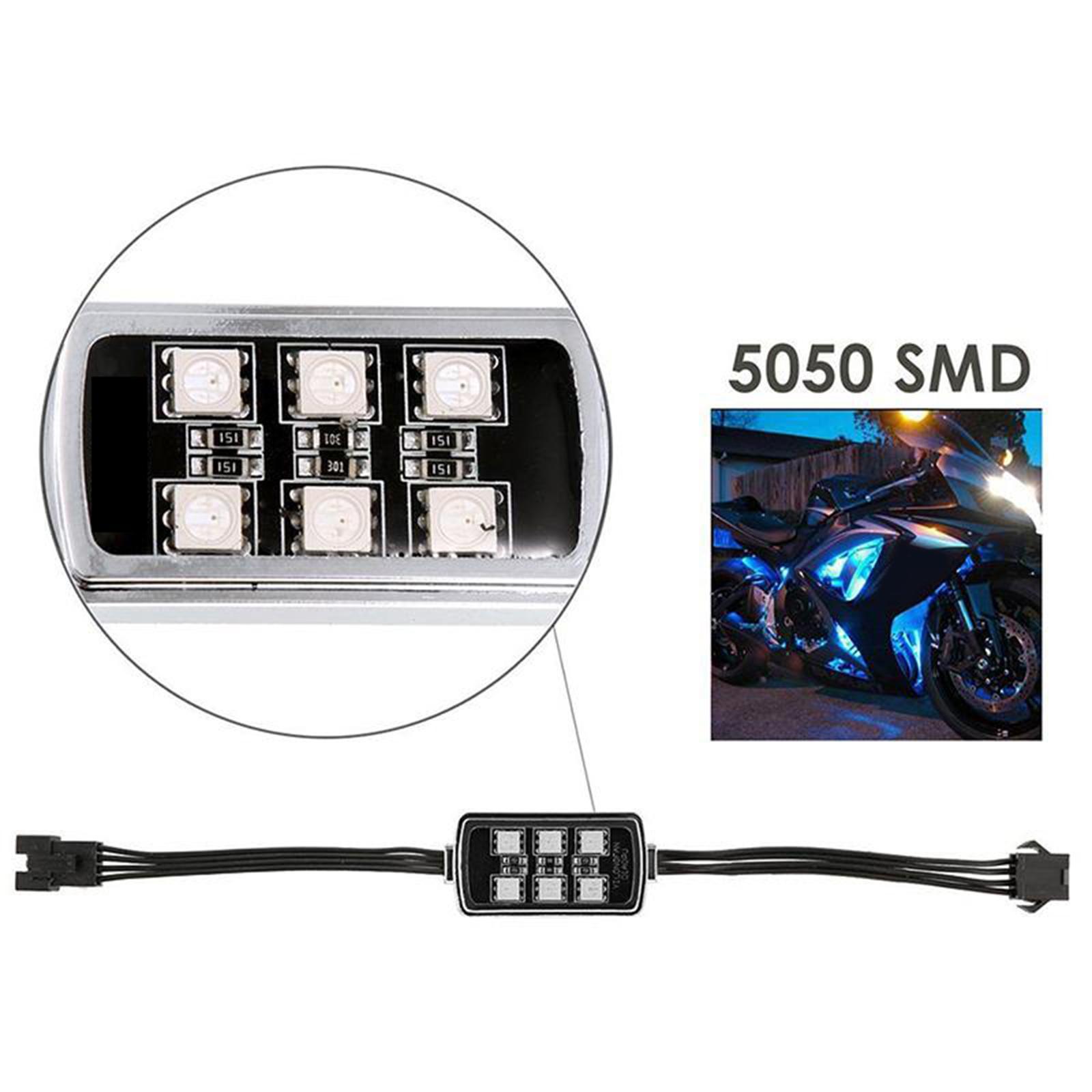 Remote RGB LED Car Interior Brake Lights Strip Lamp Bulb  4x