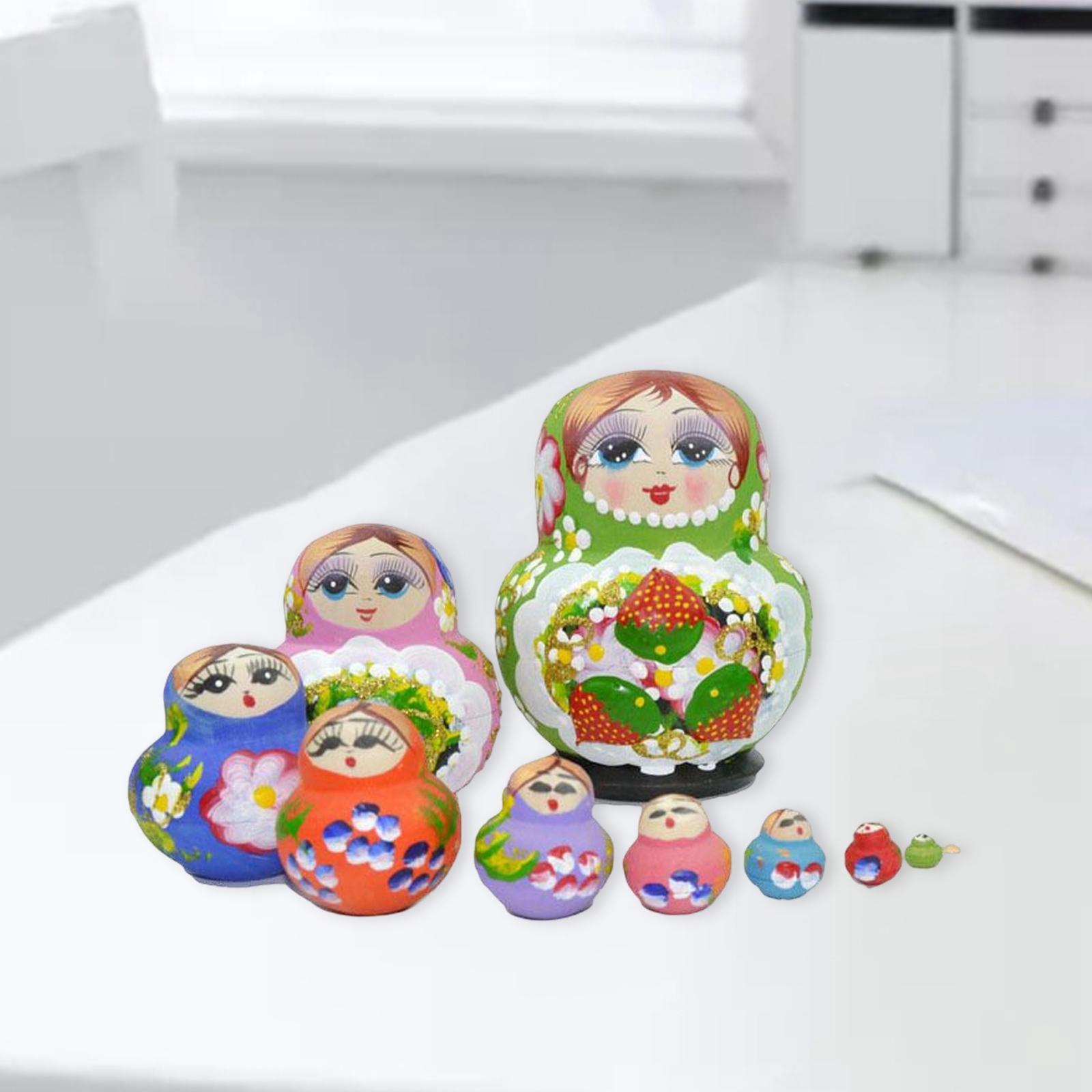 Handmade Russian Nesting Dolls Collectible Gift Dolls for Home Decoration
