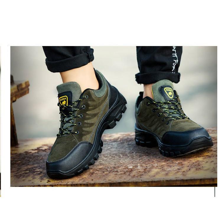GIÀY LEO NÚI - Giày sneaker HHT-GIÀY LAO ĐỘNG , Đế cao su đúc, tăng cường ma sát, bền đẹp. màu xanh rêu ms031