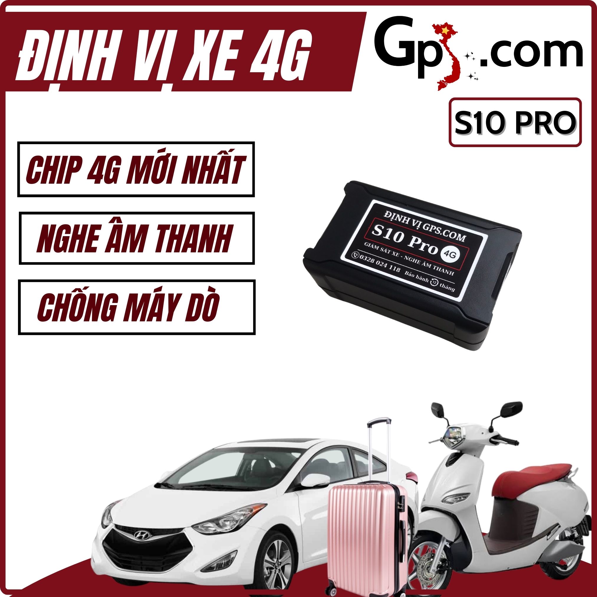 Định vị không dây 4G tích hợp nam châm model sạc pin không cần lắp đặt, pin sử dụng gần 30 ngày thời gian chờ 1 năm