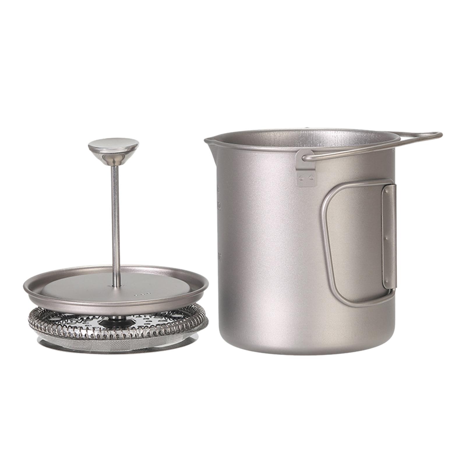 Pot with Lid Teakettle Cookware 750ml with Filter Coffee Maker Titanium Coffee Cup Mug for Camp Mountaineering Cooking Outdoor