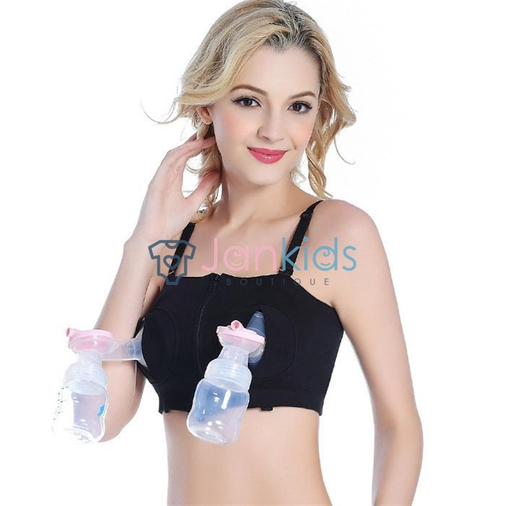 Áo hút sữa rảnh tay cotton có kéo khóa tiện lợi cho mẹ