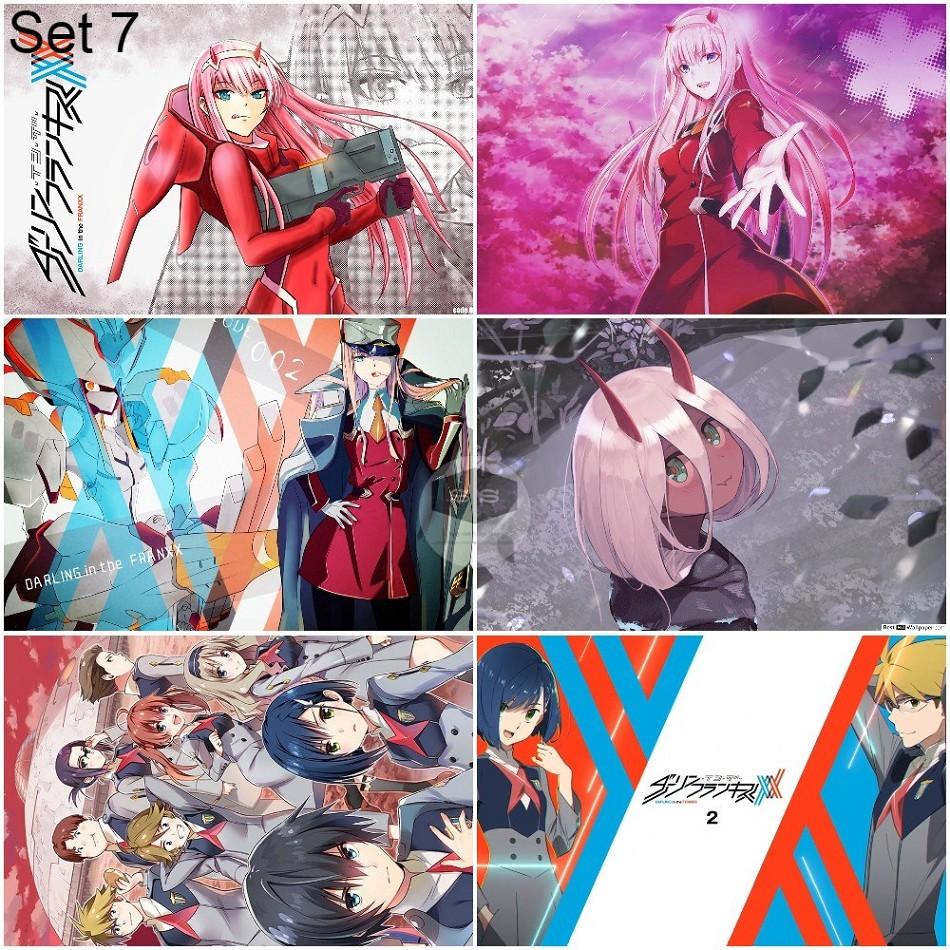 Bộ 6 Áp phích - Poster Anime Darling in the Franxx - Chiến trận người máy (bóc dán) - A3, A4, A5