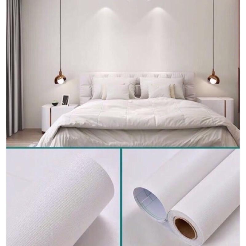 Giấy dán tường màu trơn đơn sắc có keo sẵn 10m x 45cm