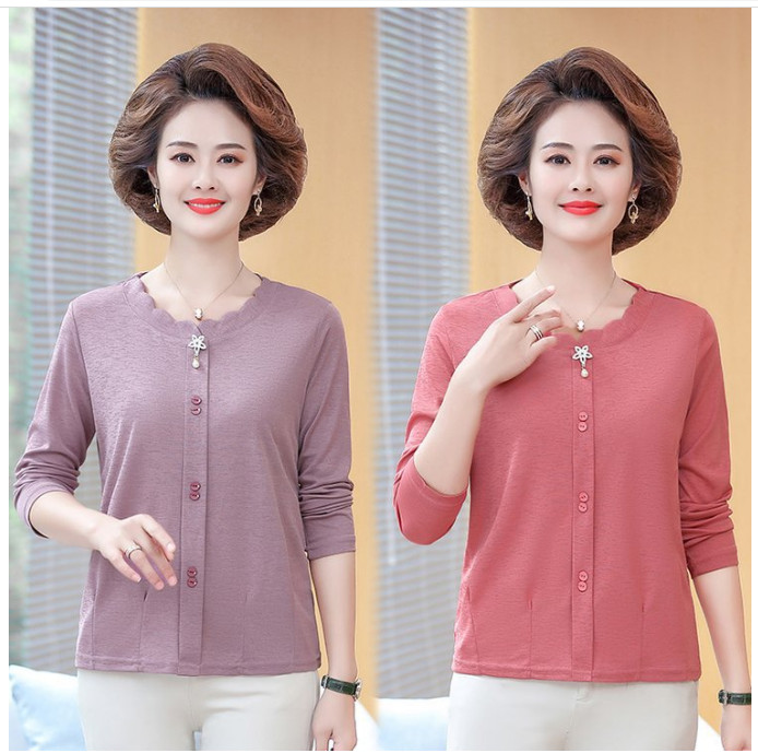 Áo Thun Nữ Mùa Xuân Trung Niên Mềm Đẹp SM68 - Hàng Quảng Châu Cao Cấp