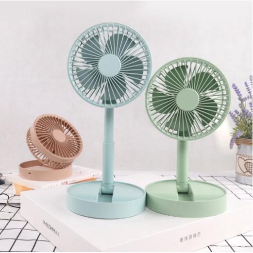 Quạt mini tích điện để bàn gấp gọn xoay 180 độ Quạt mini nhỏ gọn tiện lợi dễ dàng mang theo