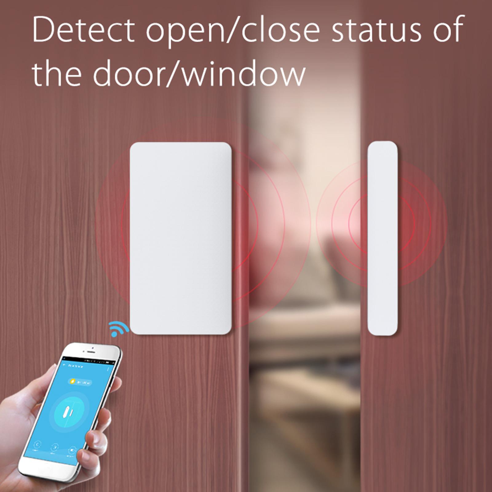 Wireless Door Window Sensor WiFi Smart Door Intrusion Detector Tuya APP Remote Control Home Security Alarm Compatible with Amazon alexa Google assistant IFTTT