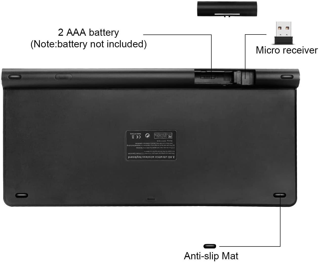 Bàn Phím Không Dây Mini USB Dành Cho Máy Tính Laptop Tivi Máy Tính Cao Su Keycaps Công Thái Noiseless Bàn Phím