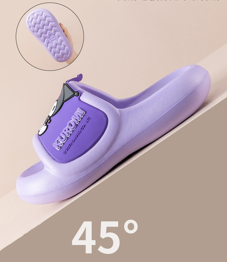 Dép đế mềm chống trượt gắn hình KUROMI đáng yêu dành cho bé - DTE9083