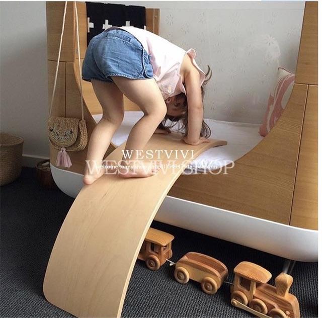 Ván bập bênh Montessori - Ván Cong Rocker Board Cho bé (Hàng Nhập Khẩu)