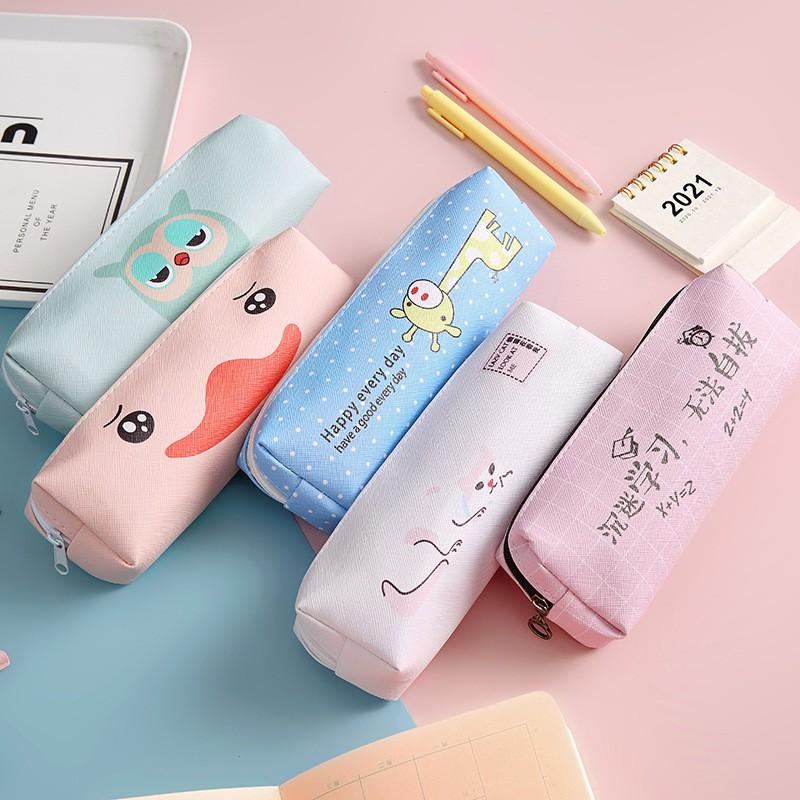 Túi Hộp Bút Vải Canvas Cute Đa Năng Nhiều Ngăn Đựng Bút Dễ Thương