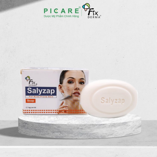 Xà Phòng Fixderma Giảm Mụn Mờ Thâm Mám Salyzap Soap 75g