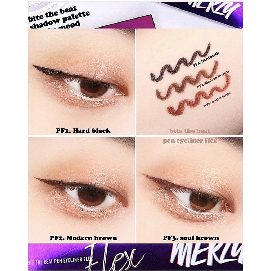 Bút Kẻ Mắt Nước Nét Mảnh, Sắc Nét, Lâu Trôi Merzy Bite The Beat Pen Eyeliner Flex 0.6g