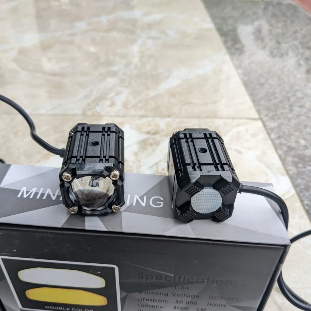Đèn Trợ Sáng Xe Máy Ô Tô Bi Cầu 2 Màu Cốt Pha - Bản Đặc Biệt 4 Chế Độ, Mẫu Mới Hàng VIP: Ánh Sáng Đỉnh Cao