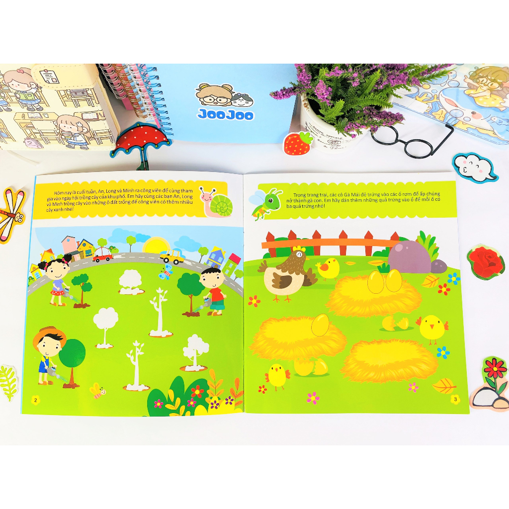 Sách - Combo 3 Quyển Sticker Bóc Dán Thông Minh - Phát Triển Chỉ Số Sáng Tạo CQ 2-6 tuổi - Ndbooks