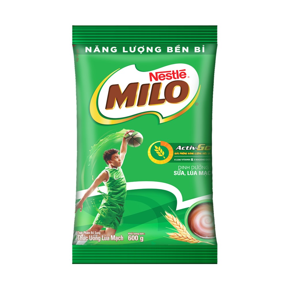 Combo 2 bịch thức uống ca cao lúa mạch Milo 3in1 (600g)