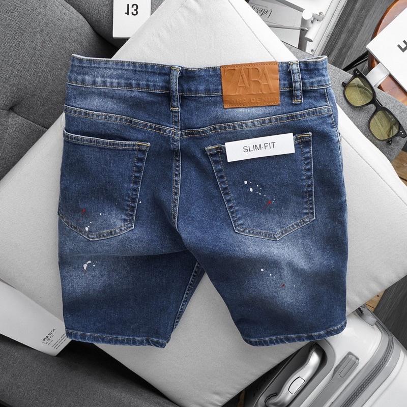 Quần short jean nam VNXK cao cấp jean co giãn ôm dáng