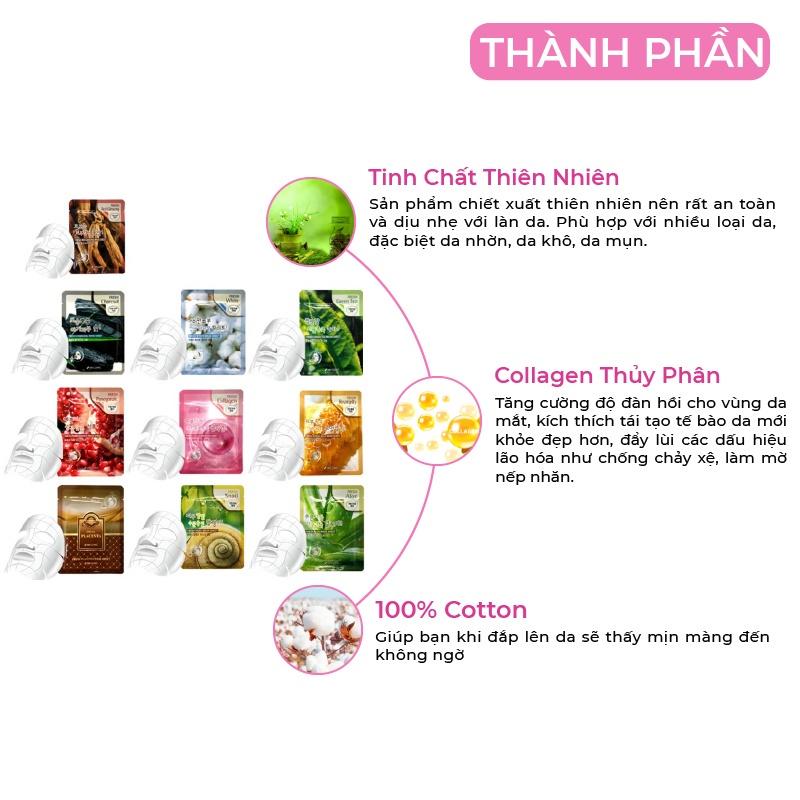 Mặt Nạ Giấy 3W Clinic Dưỡng Ẩm Trắng Da Giảm Mụn Fresh Mask Sheet Chăm Sóc Da Toàn Diện 23ml