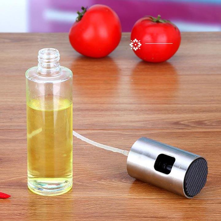 Chai xịt dầu ăn thủy tinh dùng cho đồ nướng, nồi chiên không dầu