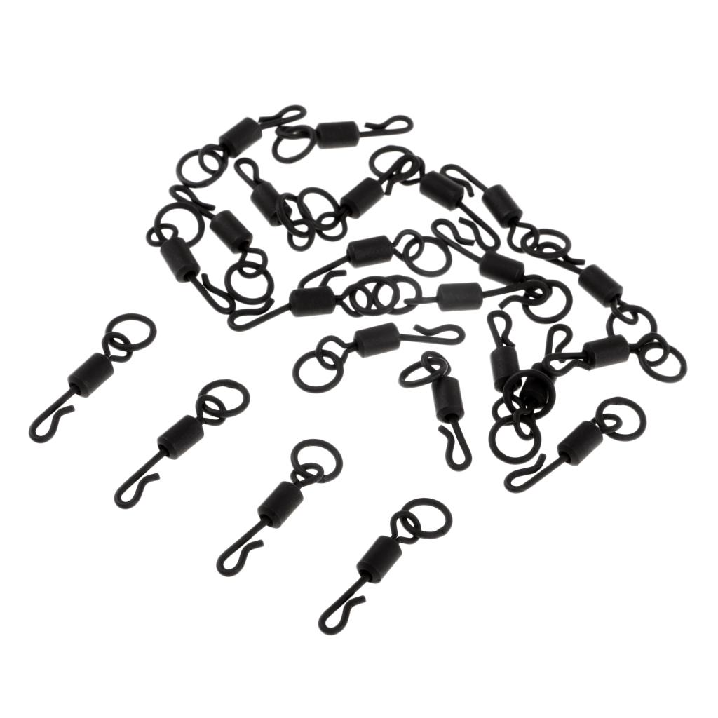 25pcs Carp Fishing Swivel Connector Quick Change Swivels Hook Clip Connector