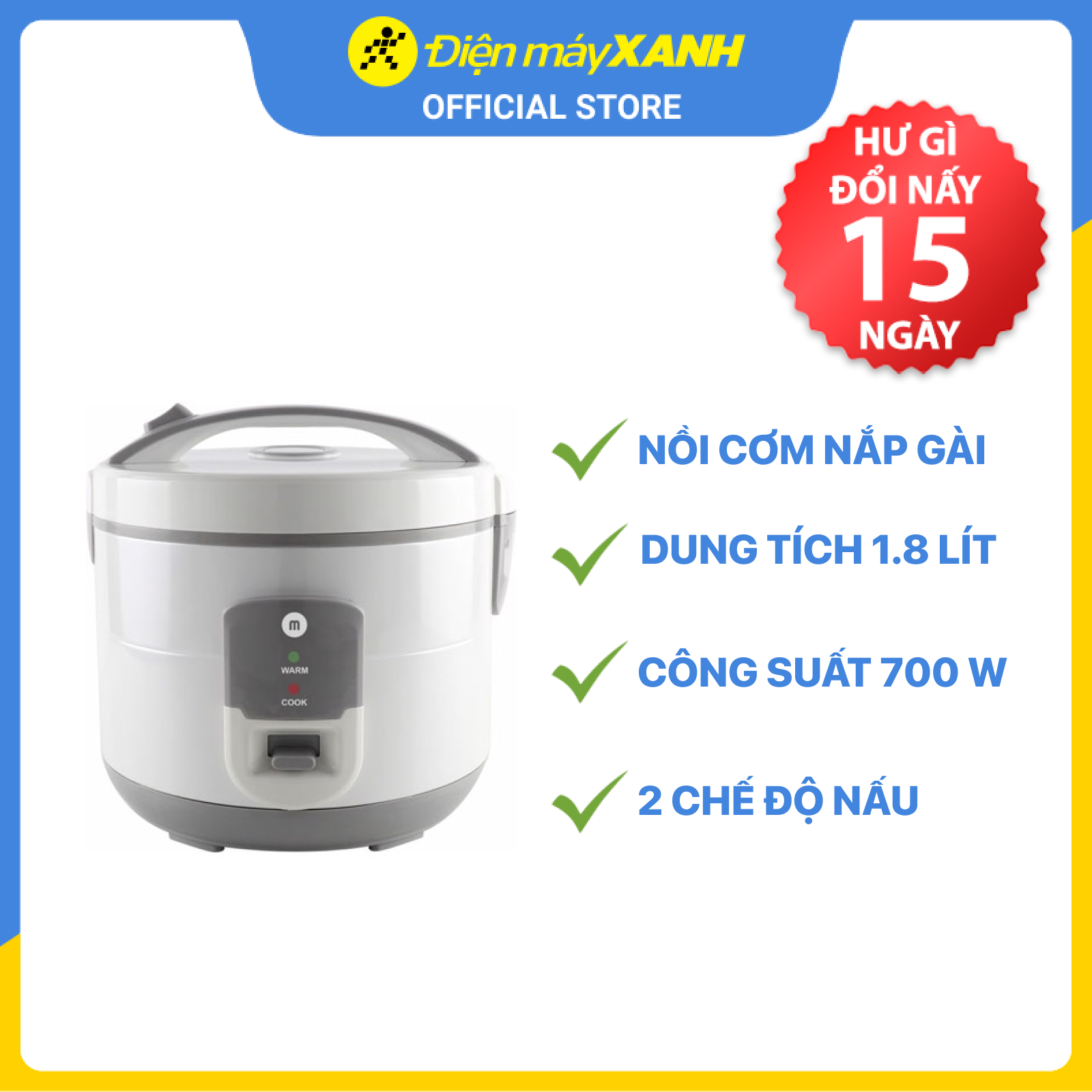 Nồi Cơm Niêu Điện 1.8L Mishio MK248 700W