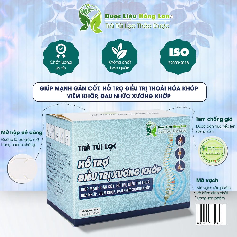 Trà Túi Lọc Hỗ trợ điều trị Xương Khớp 60g Dược Liệu Hồng Lan