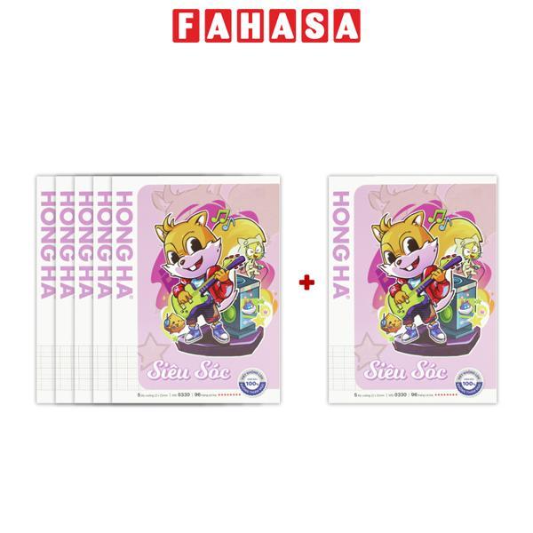[MUA 5 TẶNG 1] Tập Học Sinh Class Siêu Sóc - 5 Ô Ly - 96 Trang 120gsm - Hồng Hà 0330 - Màu Hồng